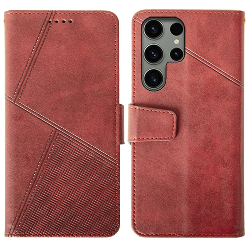 IDEWEI For Samsung Galaxy S24 Ultra Wallet Case Leather Phone Cover Card Holder - Red