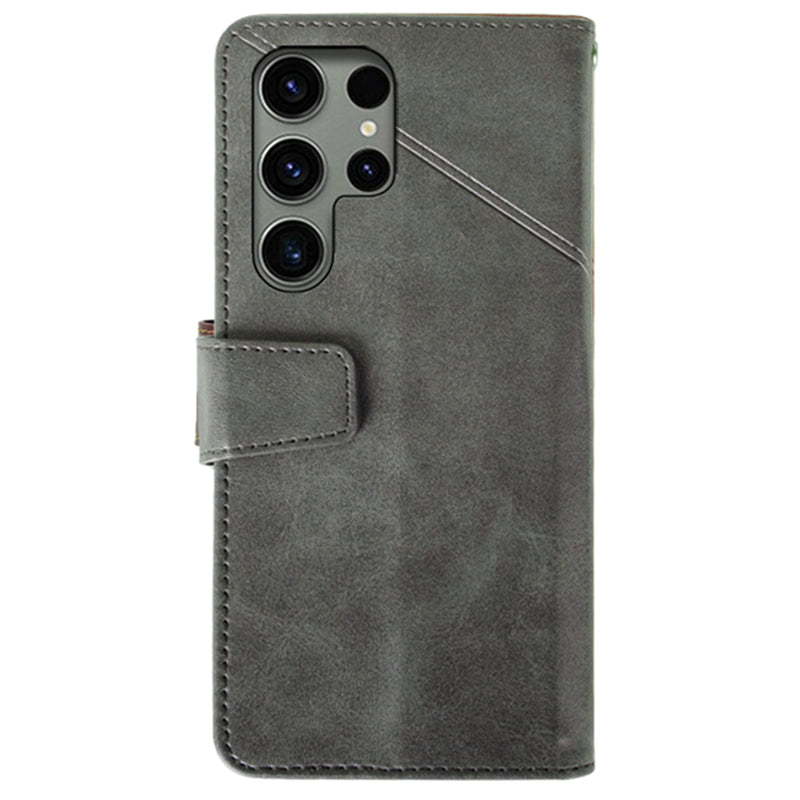 IDEWEI For Samsung Galaxy S24 Ultra Wallet Case Leather Phone Cover Card Holder - Black