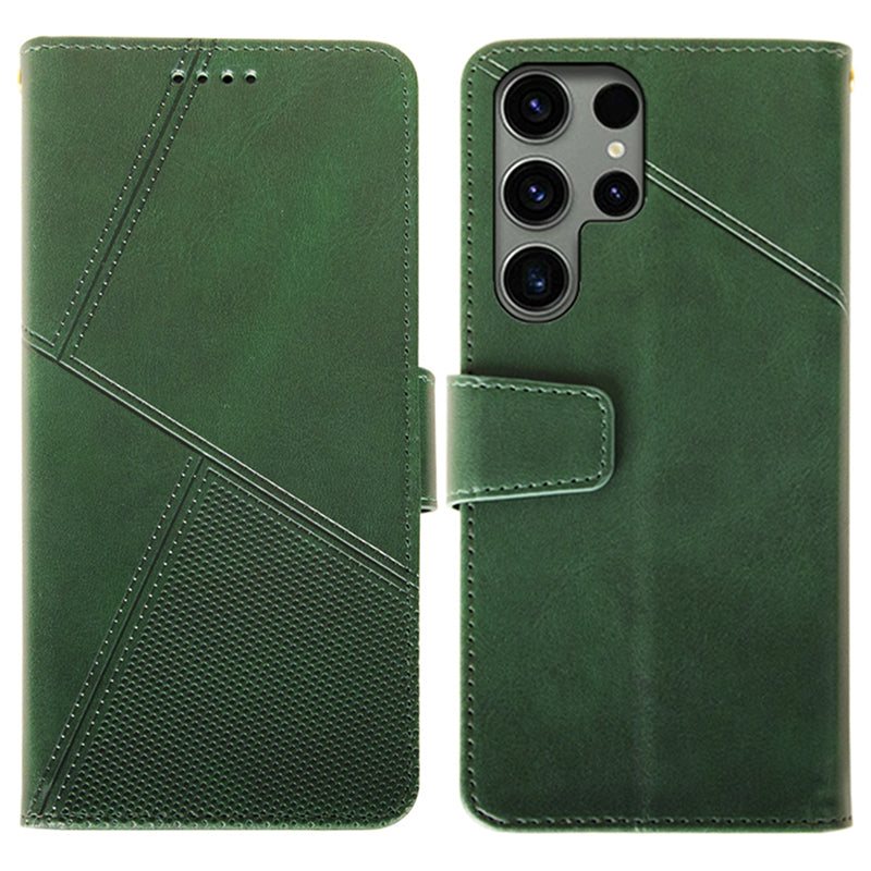 IDEWEI For Samsung Galaxy S24 Ultra Wallet Case Leather Phone Cover Card Holder - Green