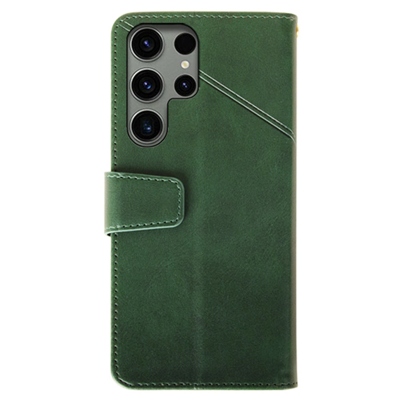 IDEWEI For Samsung Galaxy S24 Ultra Wallet Case Leather Phone Cover Card Holder - Green