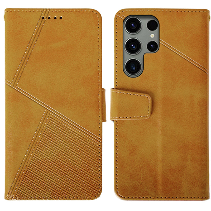 IDEWEI For Samsung Galaxy S24 Ultra Wallet Case Leather Phone Cover Card Holder - Orange