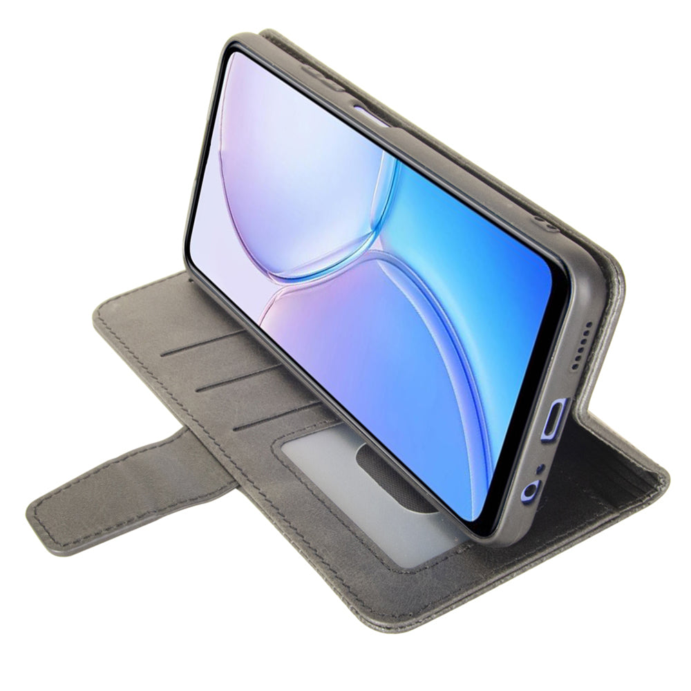 IDEWEI For Samsung Galaxy S24+ Calf Texture Leather Case Wallet Phone Cover - Black