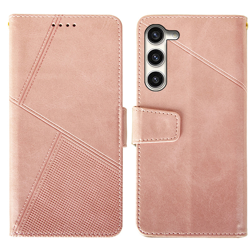 IDEWEI For Samsung Galaxy S24+ Calf Texture Leather Case Wallet Phone Cover - Pink