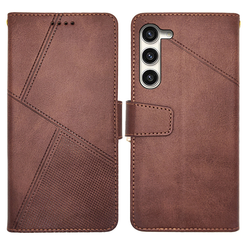 IDEWEI For Samsung Galaxy S24+ Calf Texture Leather Case Wallet Phone Cover - Brown