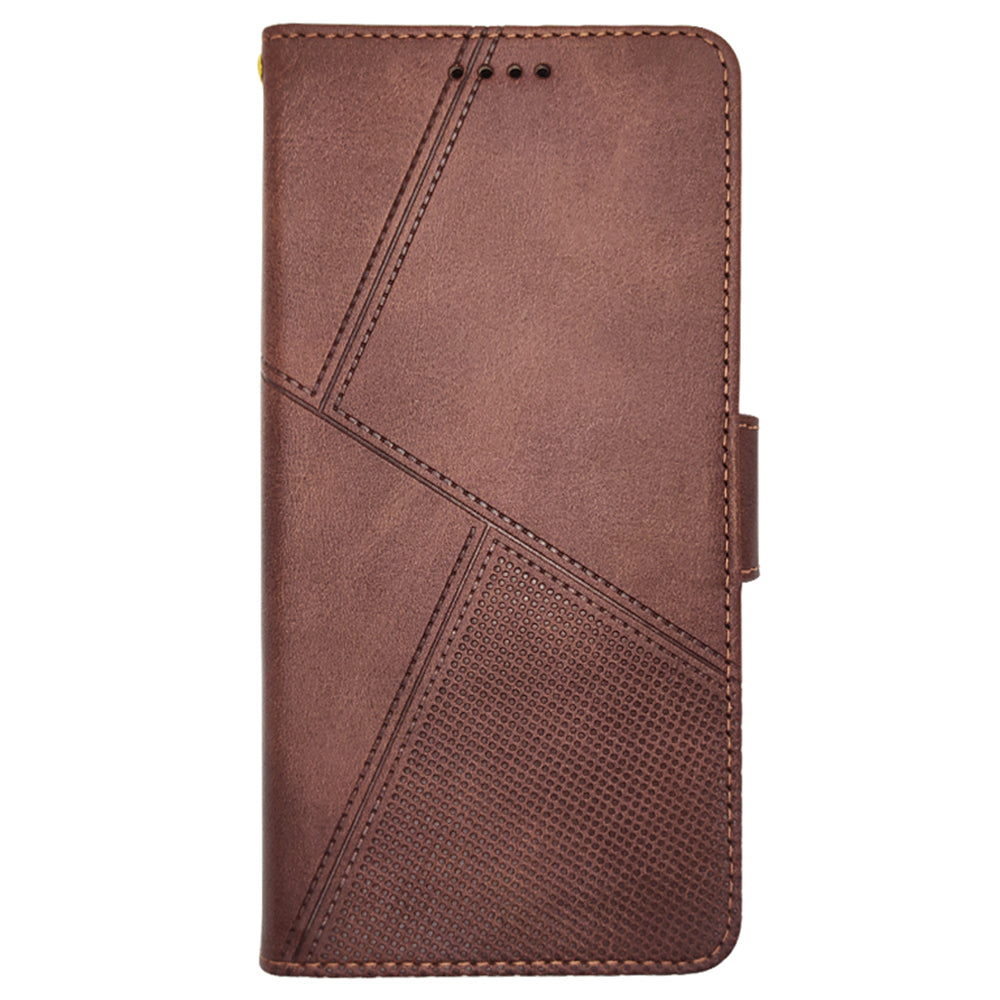 IDEWEI For Samsung Galaxy S24+ Calf Texture Leather Case Wallet Phone Cover - Brown