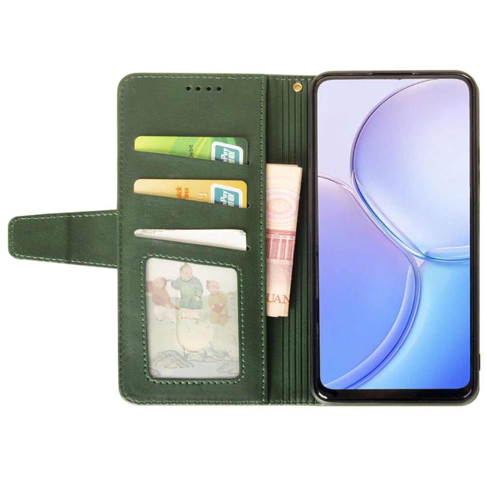 IDEWEI For Samsung Galaxy S24+ Calf Texture Leather Case Wallet Phone Cover - Green