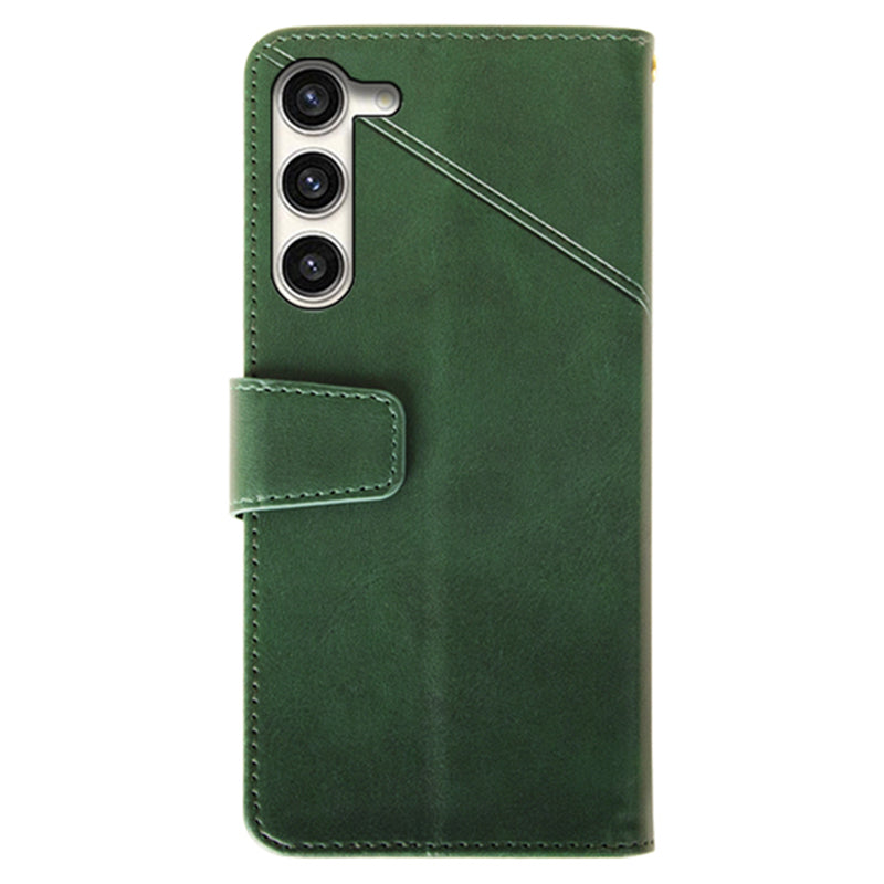 IDEWEI For Samsung Galaxy S24+ Calf Texture Leather Case Wallet Phone Cover - Green