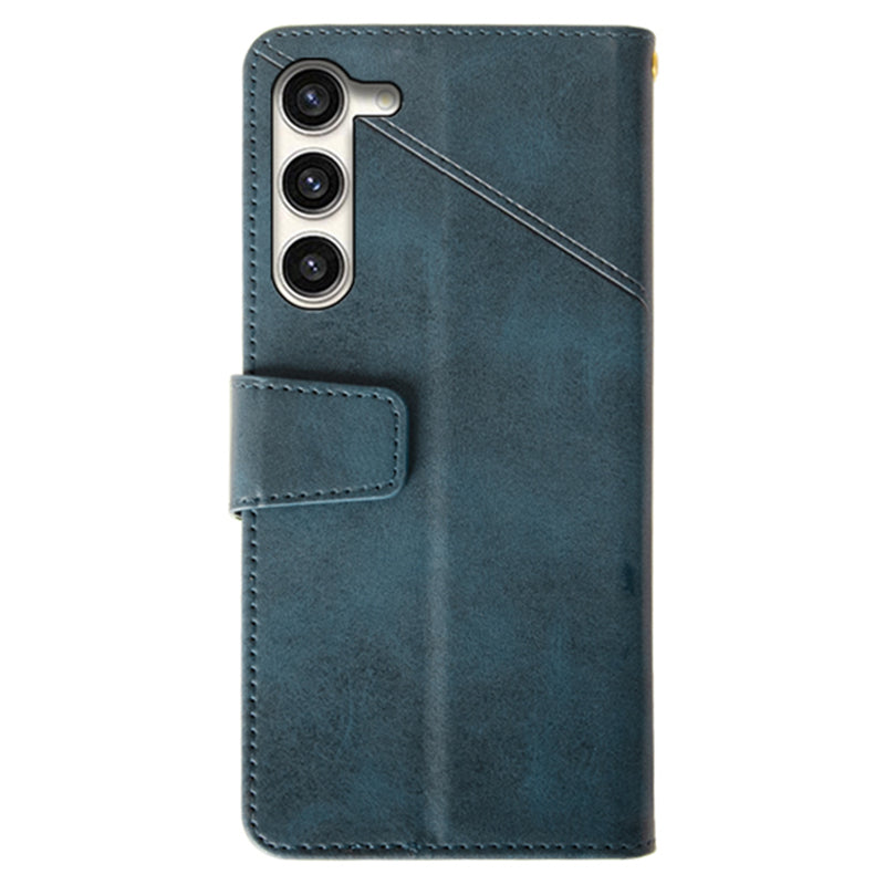 IDEWEI For Samsung Galaxy S24+ Calf Texture Leather Case Wallet Phone Cover - Blue