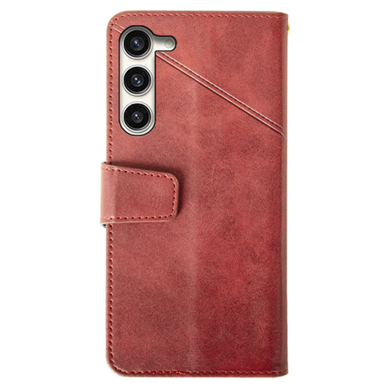 IDEWEI For Samsung Galaxy S24+ Calf Texture Leather Case Wallet Phone Cover - Red