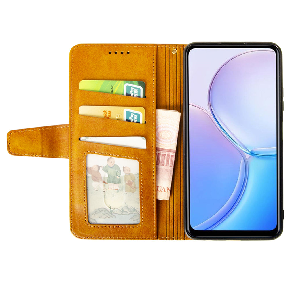 IDEWEI For Samsung Galaxy S24+ Calf Texture Leather Case Wallet Phone Cover - Orange