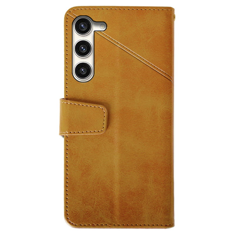 IDEWEI For Samsung Galaxy S24+ Calf Texture Leather Case Wallet Phone Cover - Orange