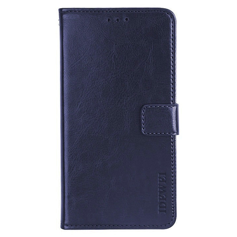 IDEWEI For Samsung Galaxy S24+ Wallet Phone Case Crazy Horse Flip Leather Cover - Dark Blue