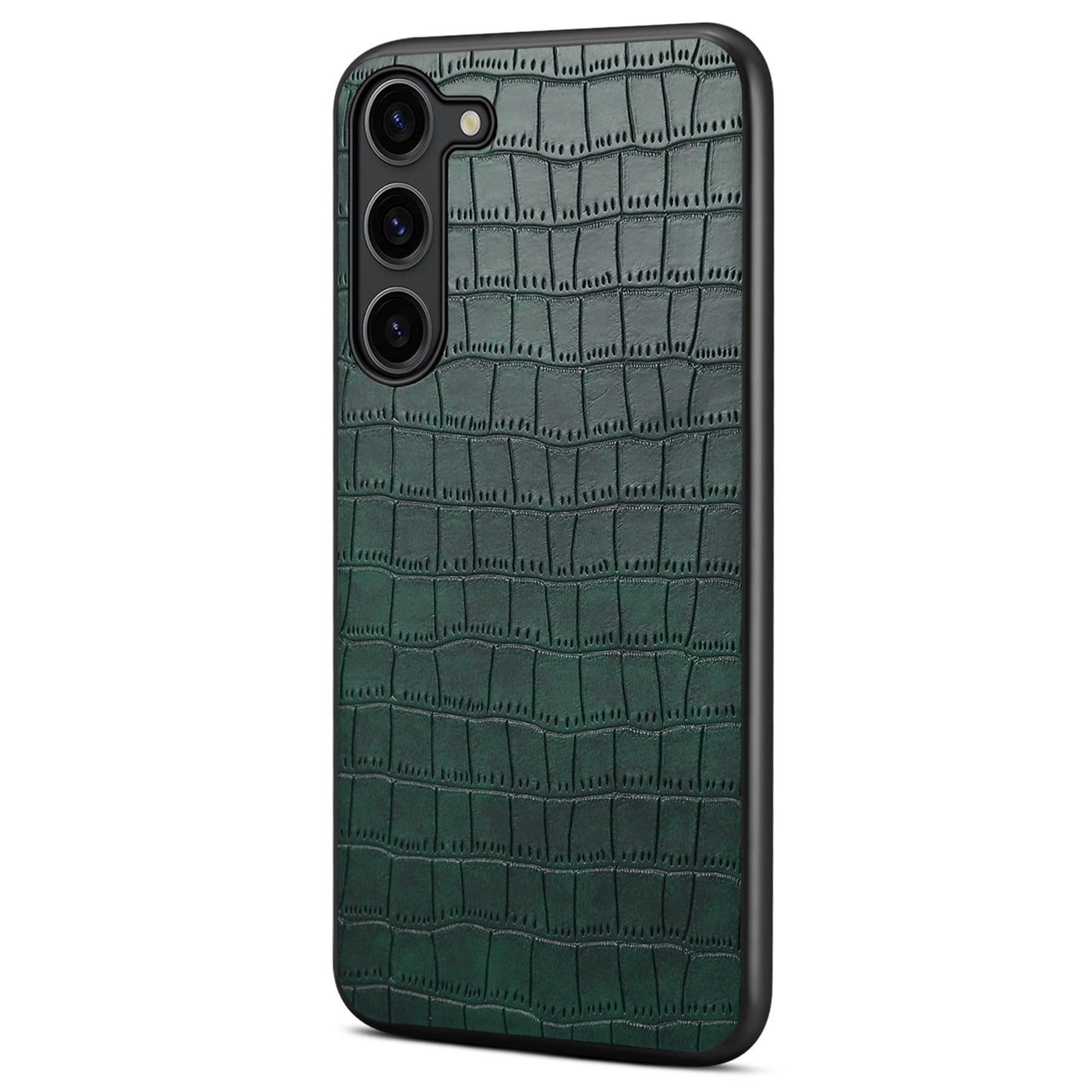 For Samsung Galaxy S24+ Case Crocodile Textured PU+PC+TPU Fall Proof Phone Cover - Green