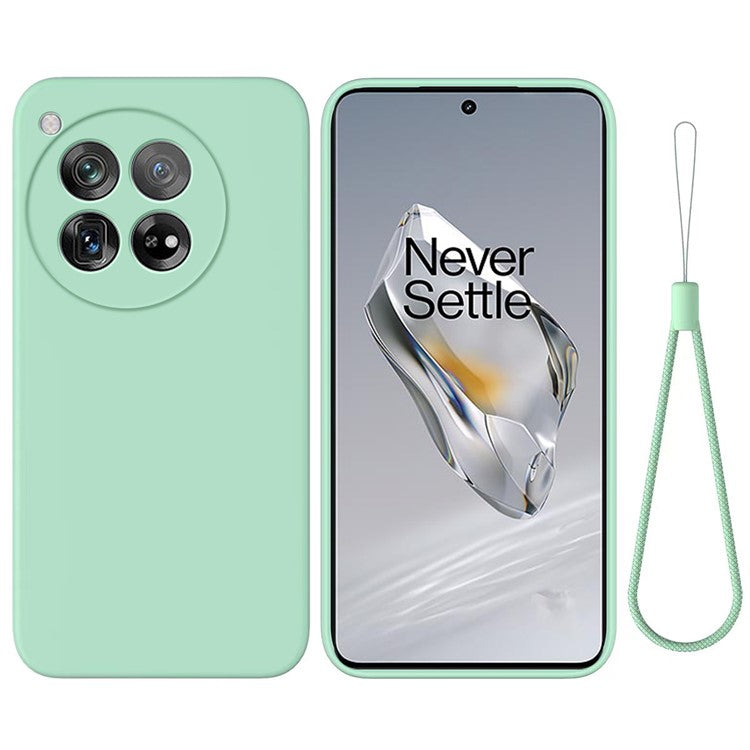 For OnePlus 12 5G Liquid Silicone Phone Case with Soft Anti-Scratch Lining - Green
