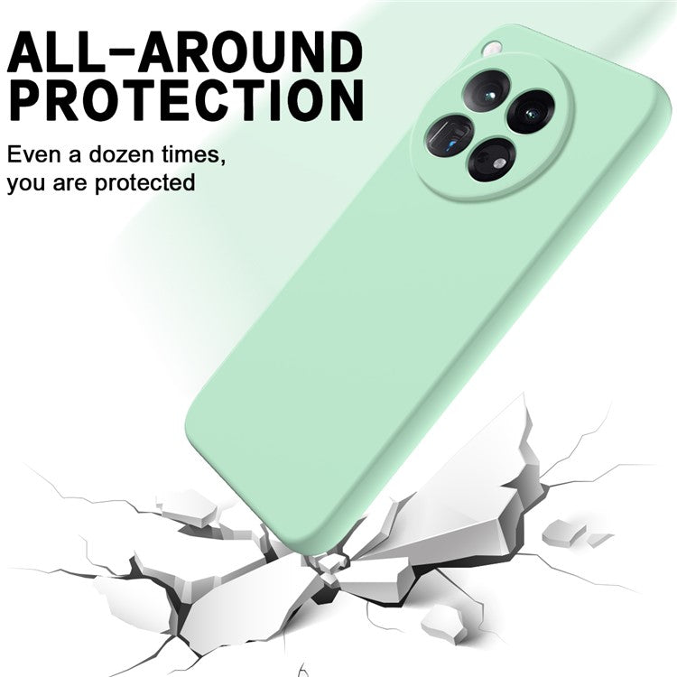 For OnePlus 12 5G Liquid Silicone Phone Case with Soft Anti-Scratch Lining - Green