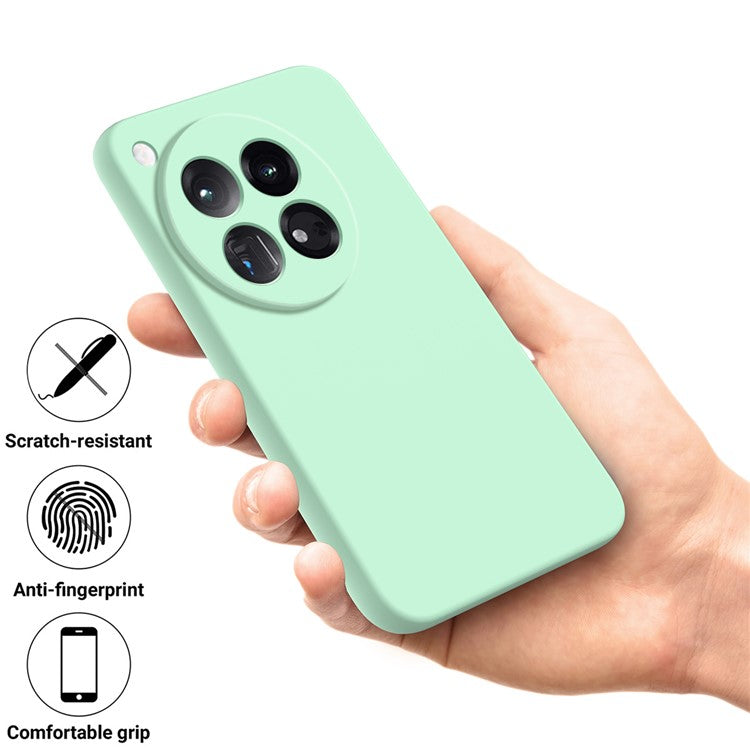 For OnePlus 12 5G Liquid Silicone Phone Case with Soft Anti-Scratch Lining - Green