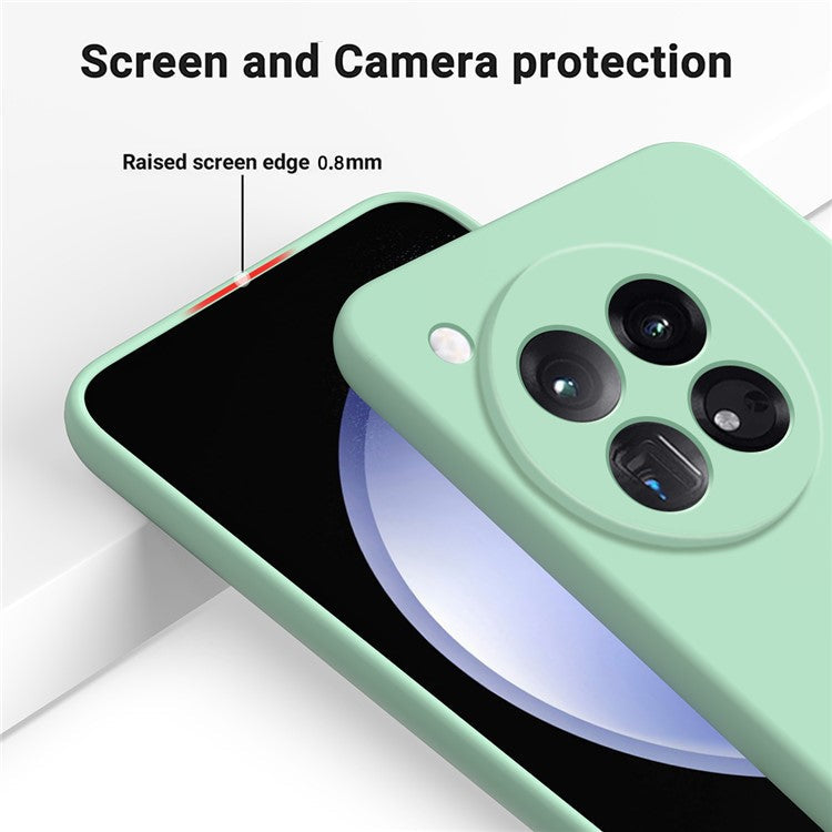 For OnePlus 12 5G Liquid Silicone Phone Case with Soft Anti-Scratch Lining - Green