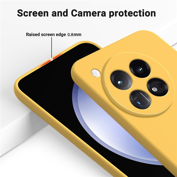 For OnePlus 12 5G Liquid Silicone Phone Case with Soft Anti-Scratch Lining - Yellow