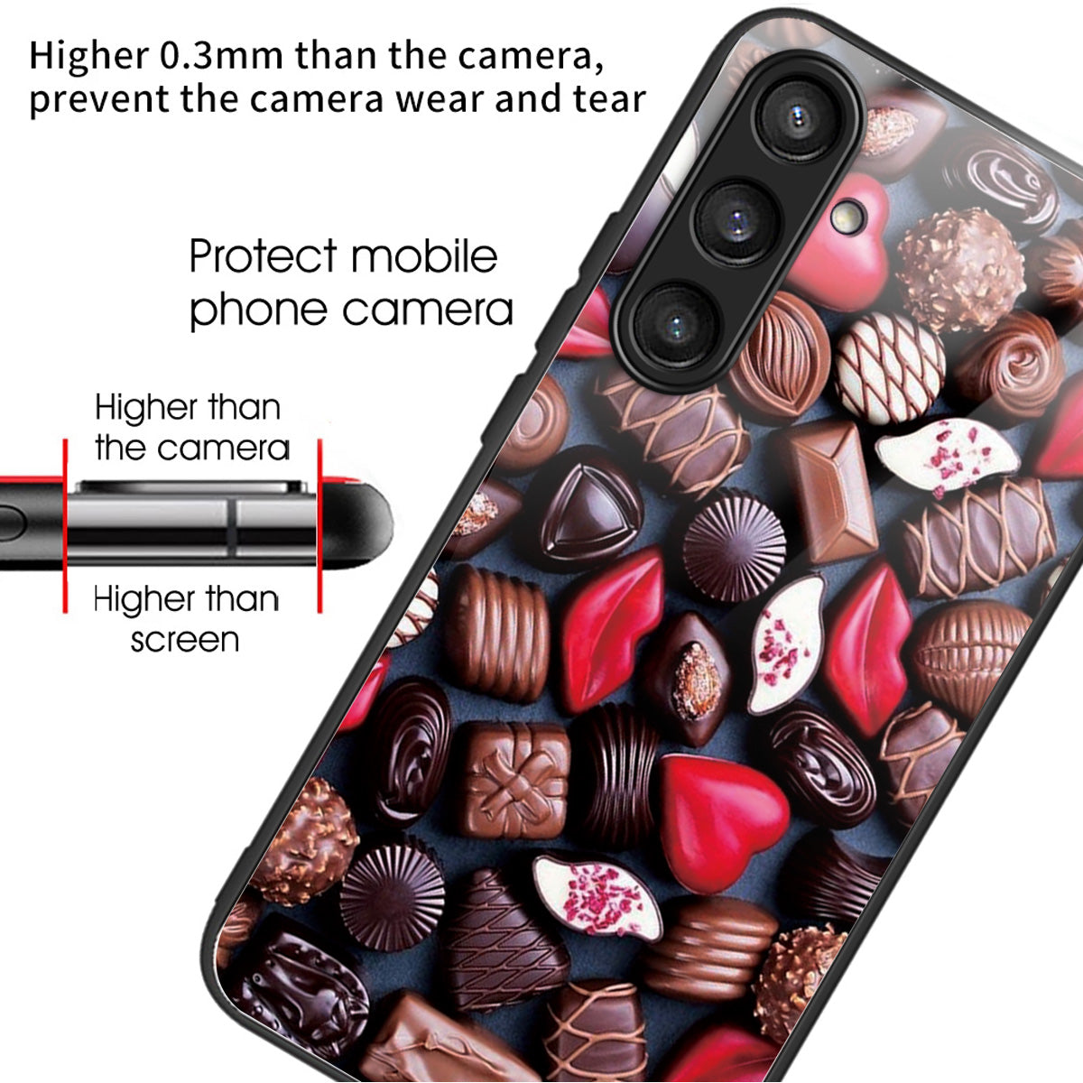 For Samsung Galaxy S24 Tempered Glass+TPU Case Pattern Printing Phone Cover - Chocolate