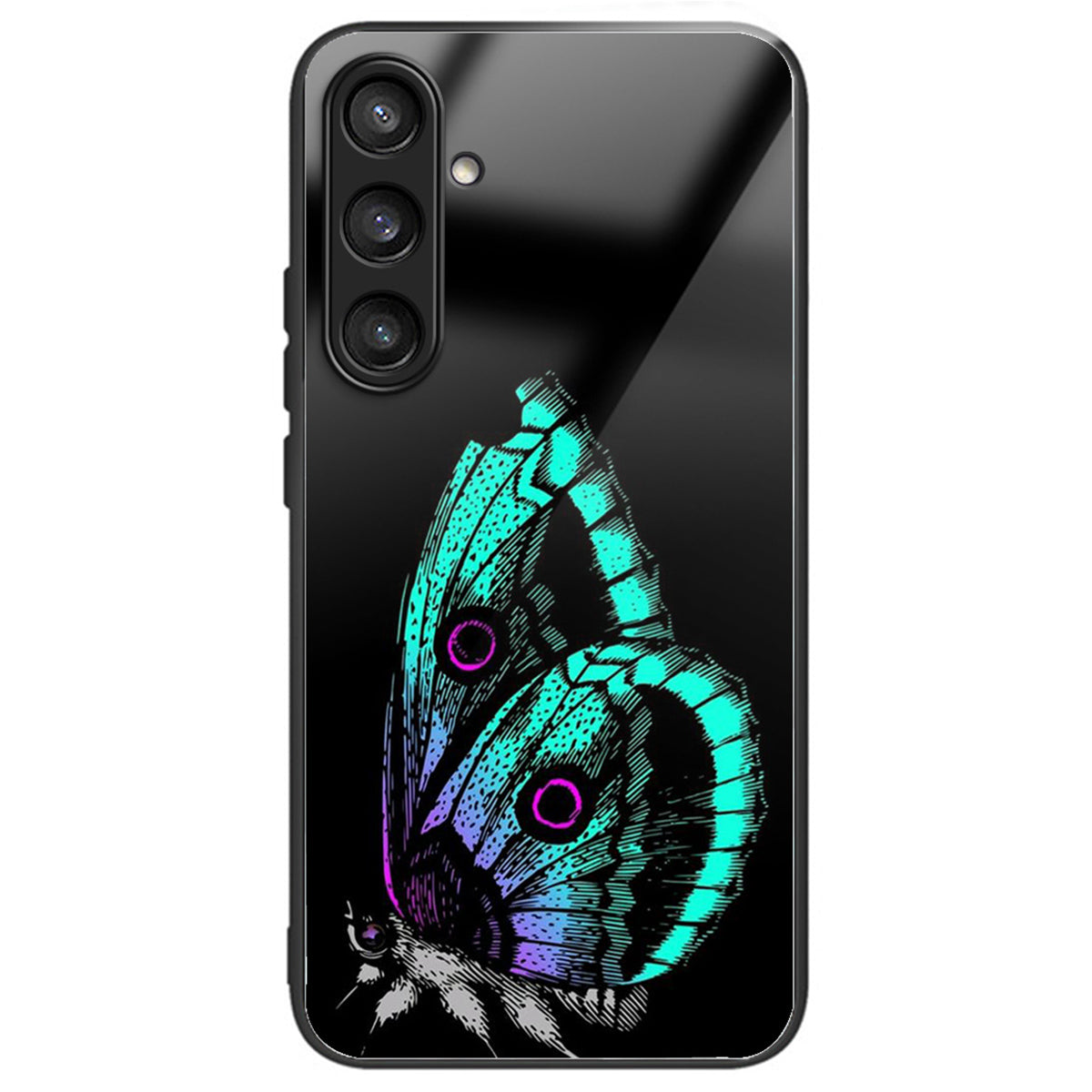 For Samsung Galaxy S24 TPU+Tempered Glass Case Pattern Printing Anti-drop Cover - Butterfly