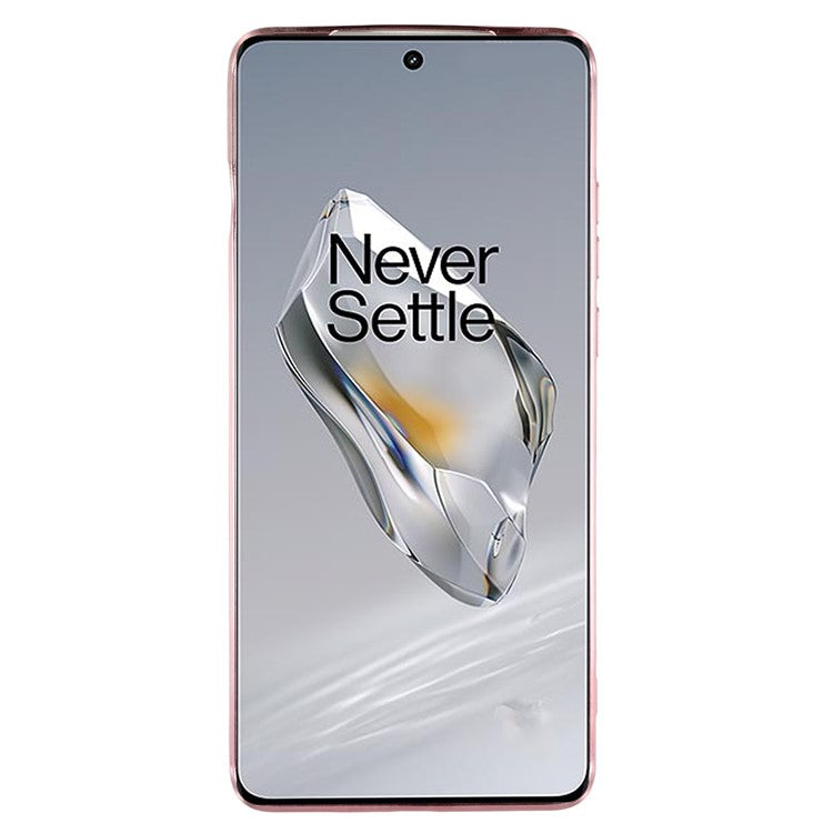 KADEM Phone Case for OnePlus 12 5G Flower Decor Gradient TPU Mobile Cover - Rose Gold