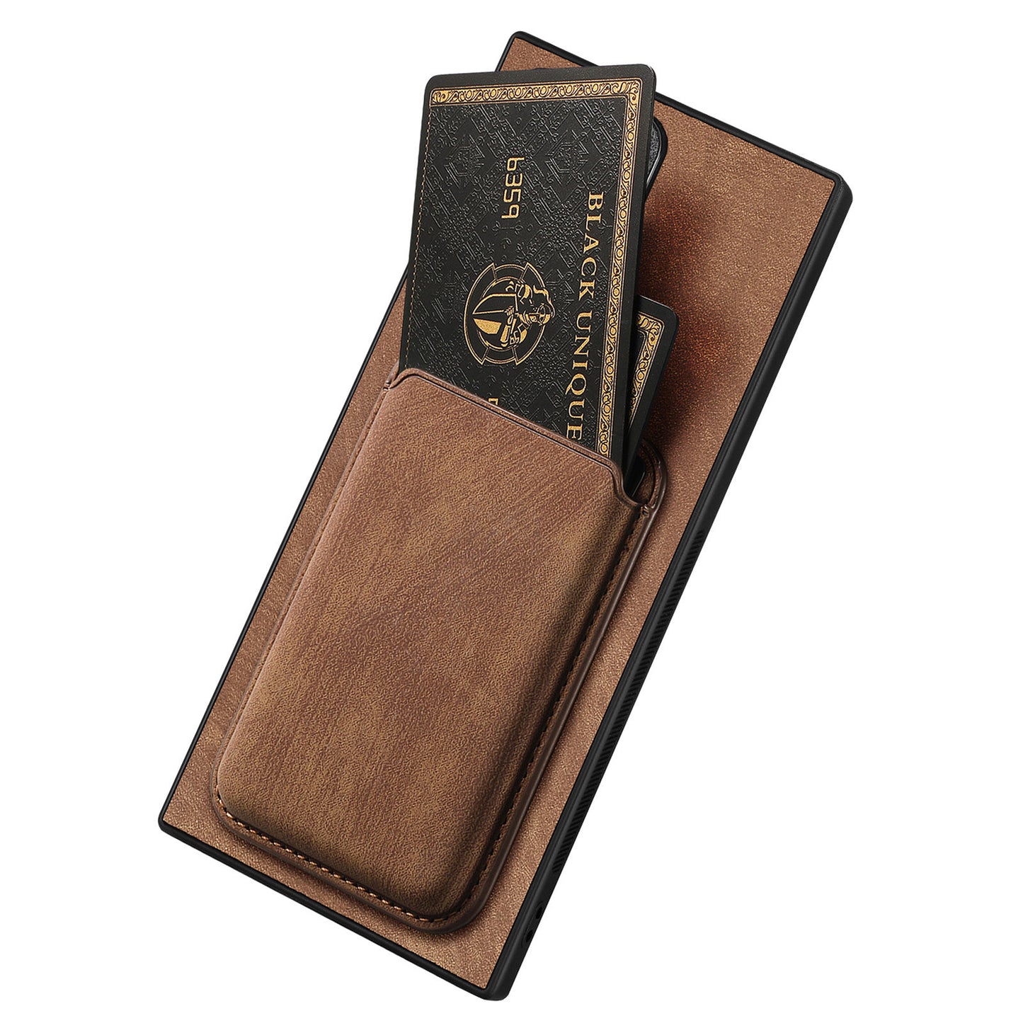 D12 For Samsung Galaxy S24 Ultra Retro Texture Detachable Magnetic Card Case Phone Cover - Brown