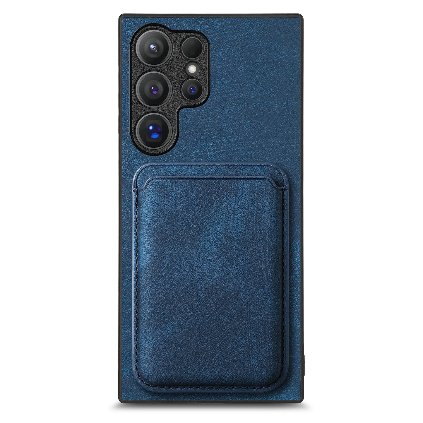 D12 For Samsung Galaxy S24 Ultra Retro Texture Detachable Magnetic Card Case Phone Cover - Blue