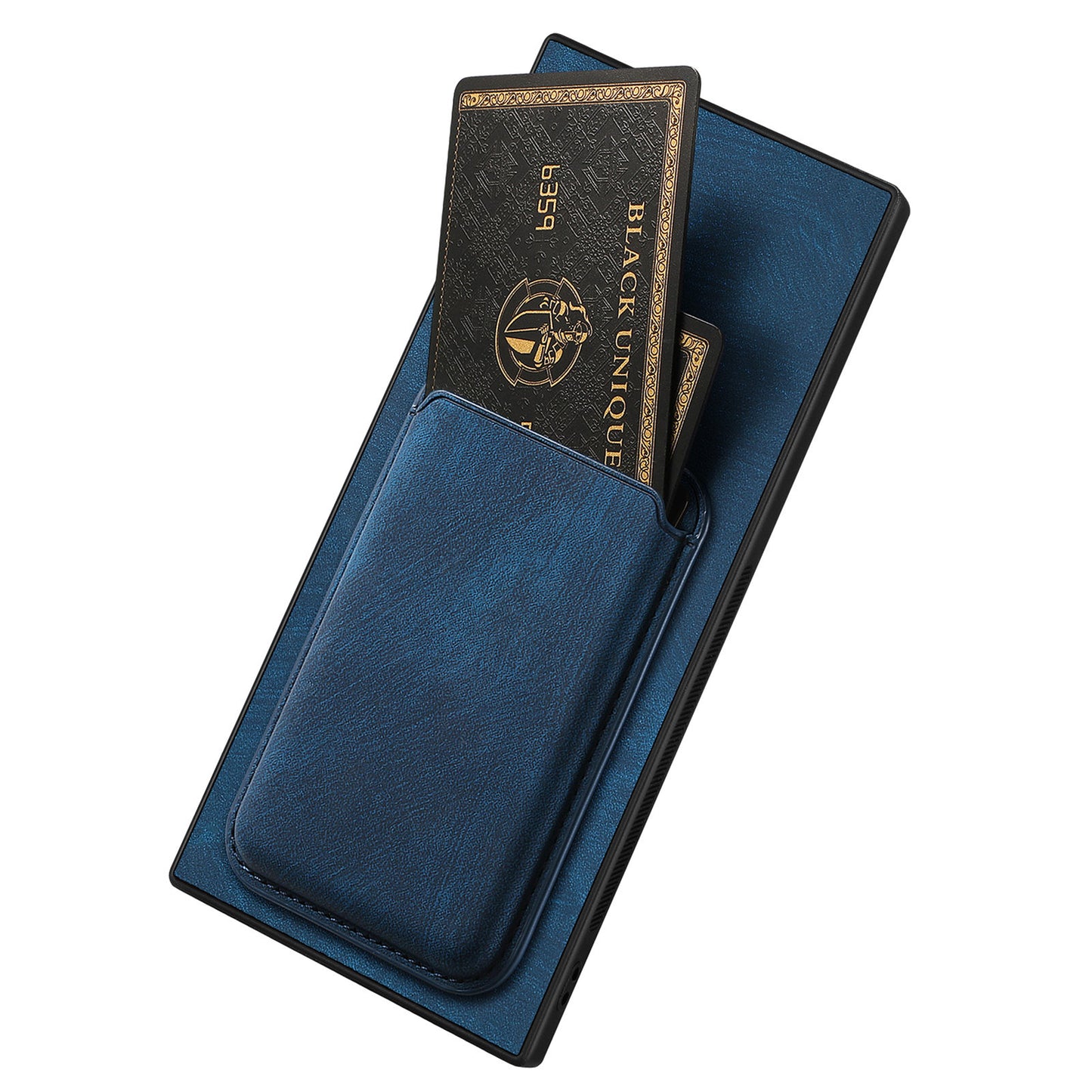 D12 For Samsung Galaxy S24 Ultra Retro Texture Detachable Magnetic Card Case Phone Cover - Blue