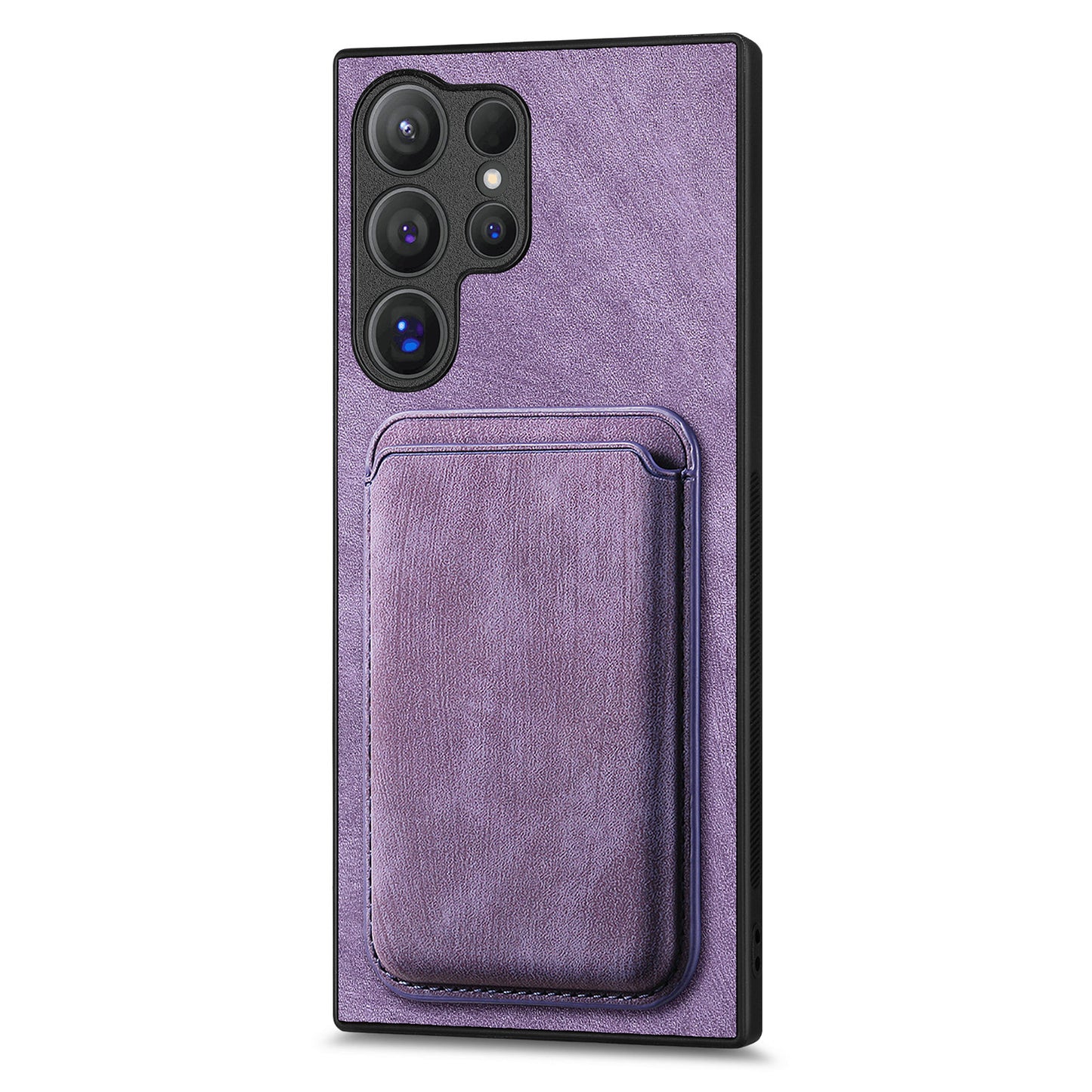 D12 For Samsung Galaxy S24 Ultra Retro Texture Detachable Magnetic Card Case Phone Cover - Purple