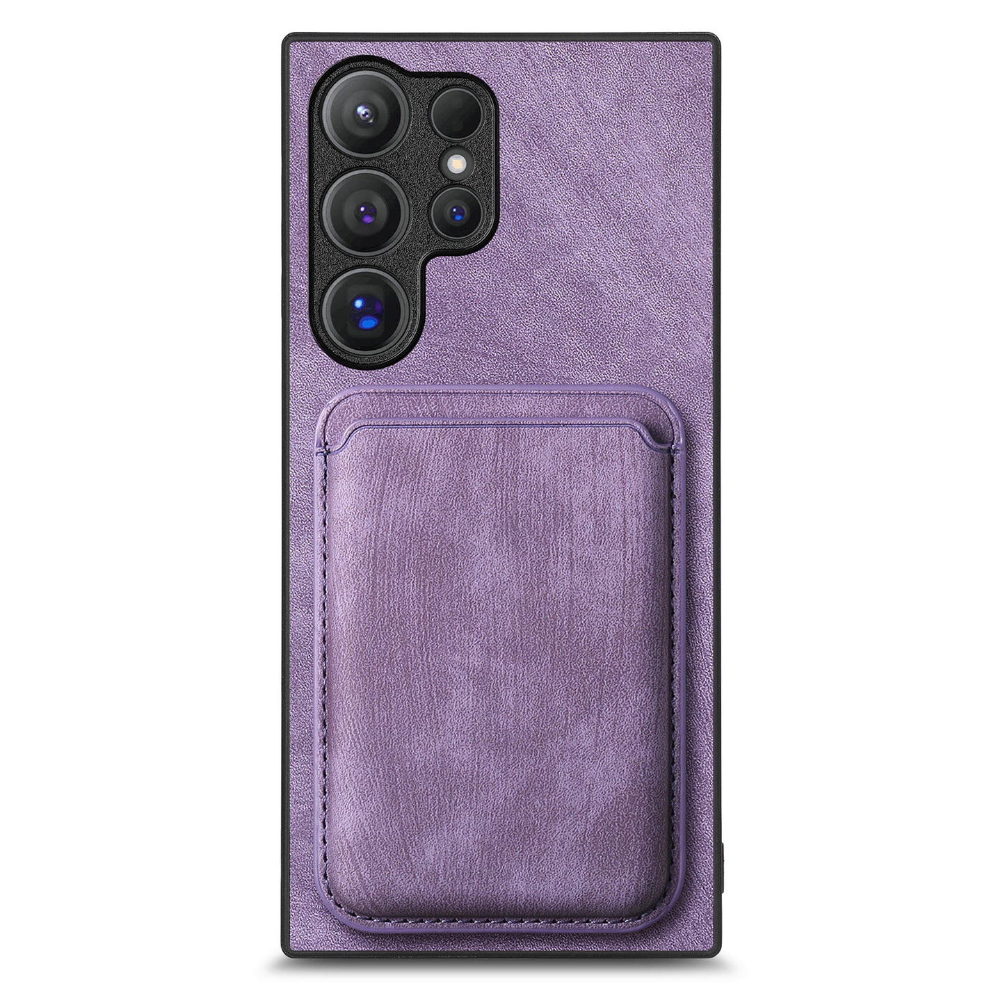 D12 For Samsung Galaxy S24 Ultra Retro Texture Detachable Magnetic Card Case Phone Cover - Purple