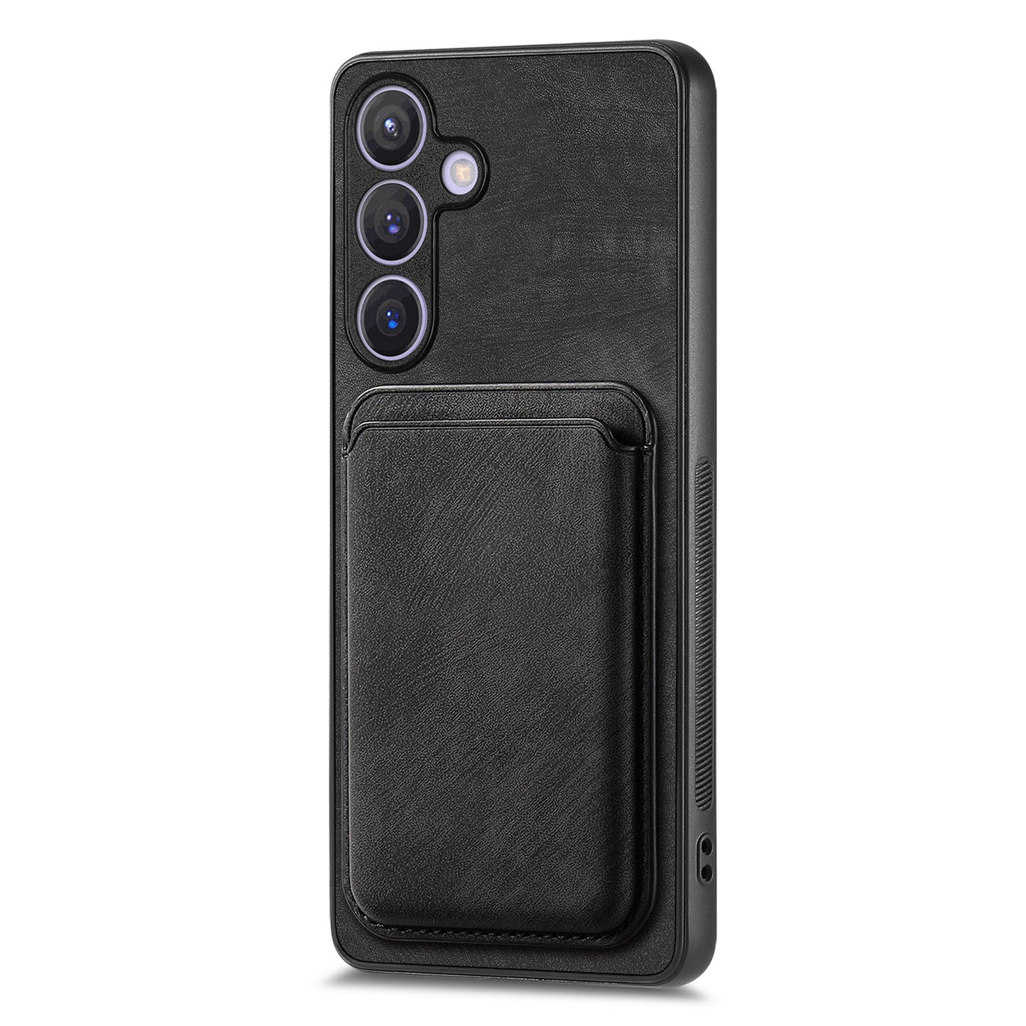 D12 For Samsung Galaxy S24+ Detachable Magnetic Card Case Fall Proof Phone Cover - Black