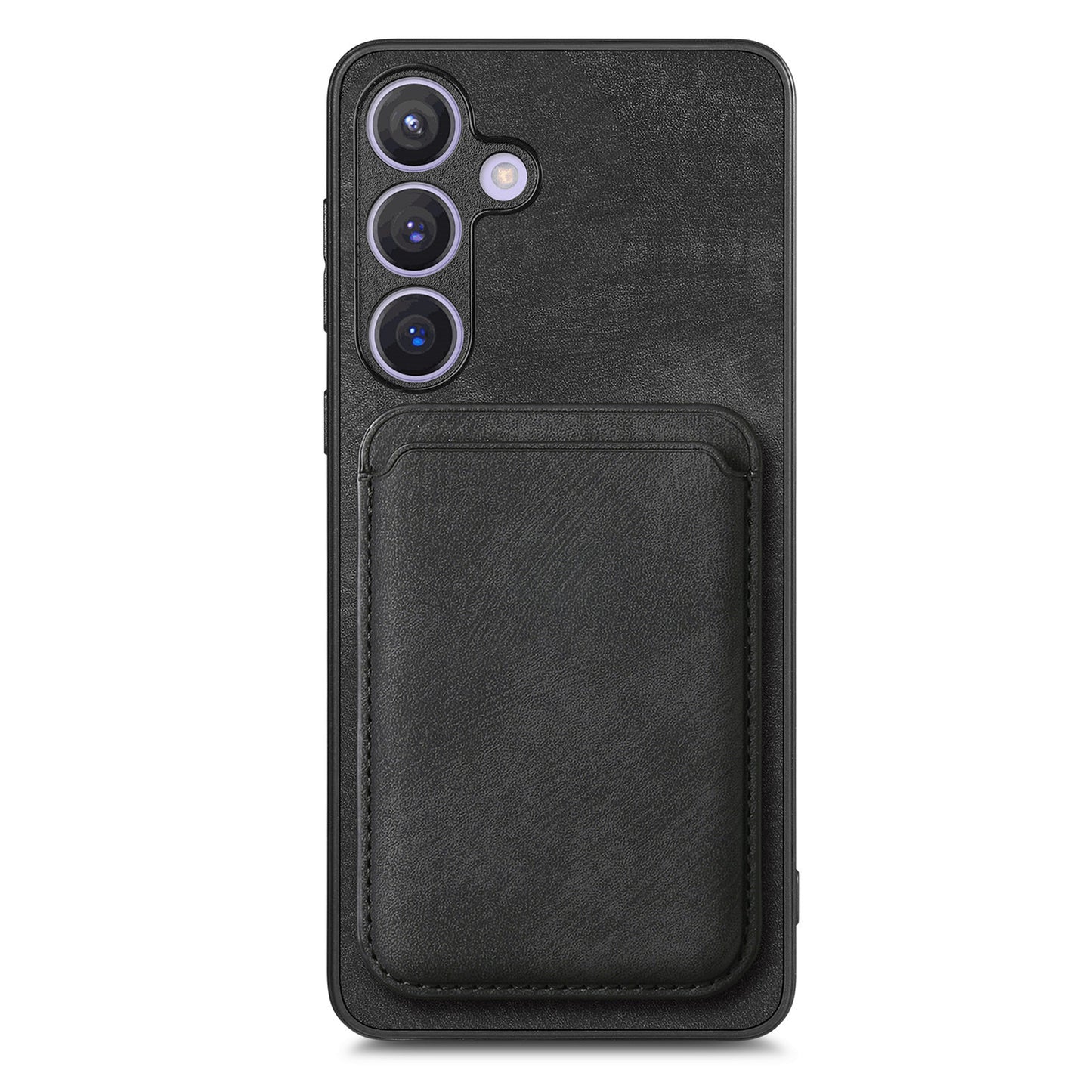 D12 For Samsung Galaxy S24+ Detachable Magnetic Card Case Fall Proof Phone Cover - Black