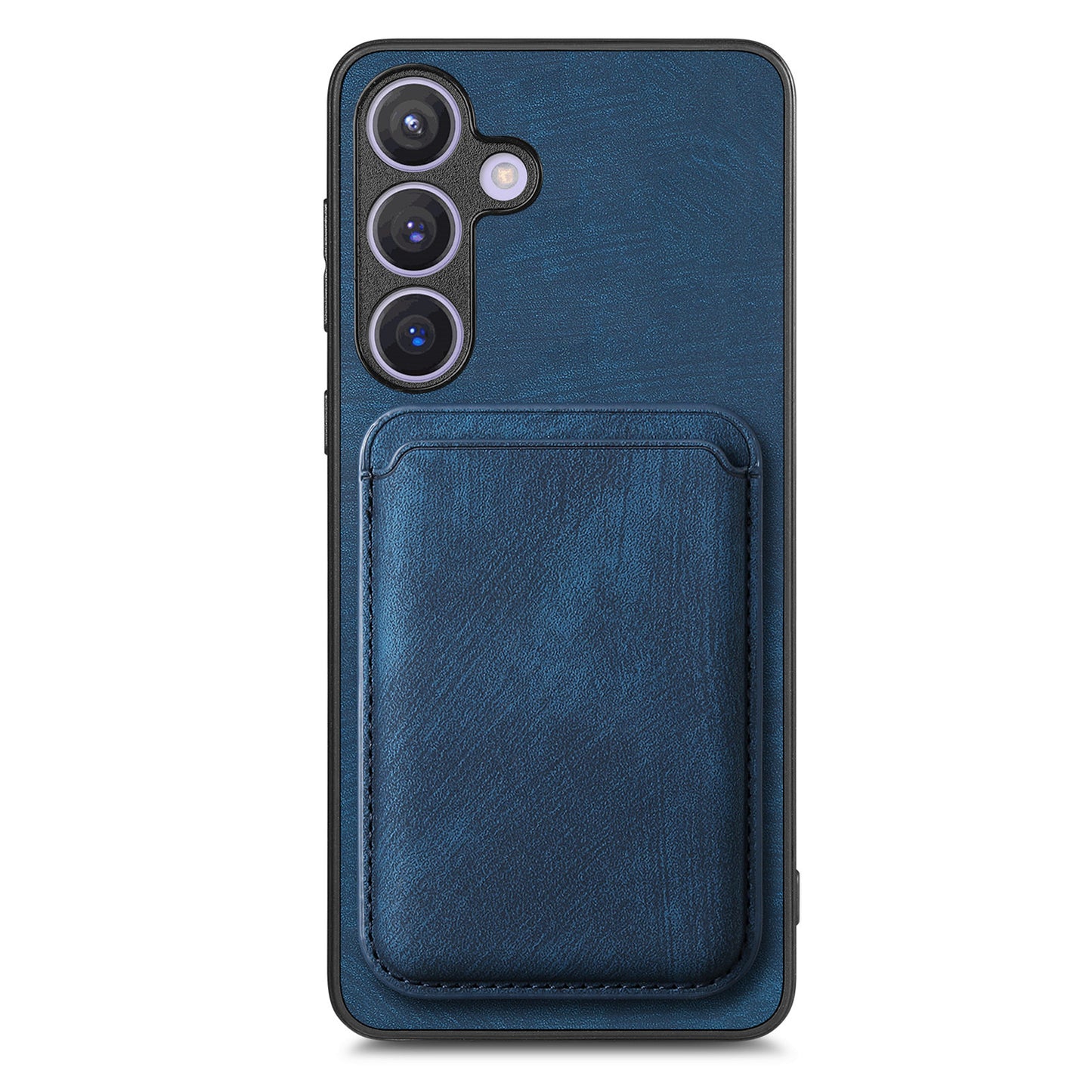 D12 For Samsung Galaxy S24+ Detachable Magnetic Card Case Fall Proof Phone Cover - Blue