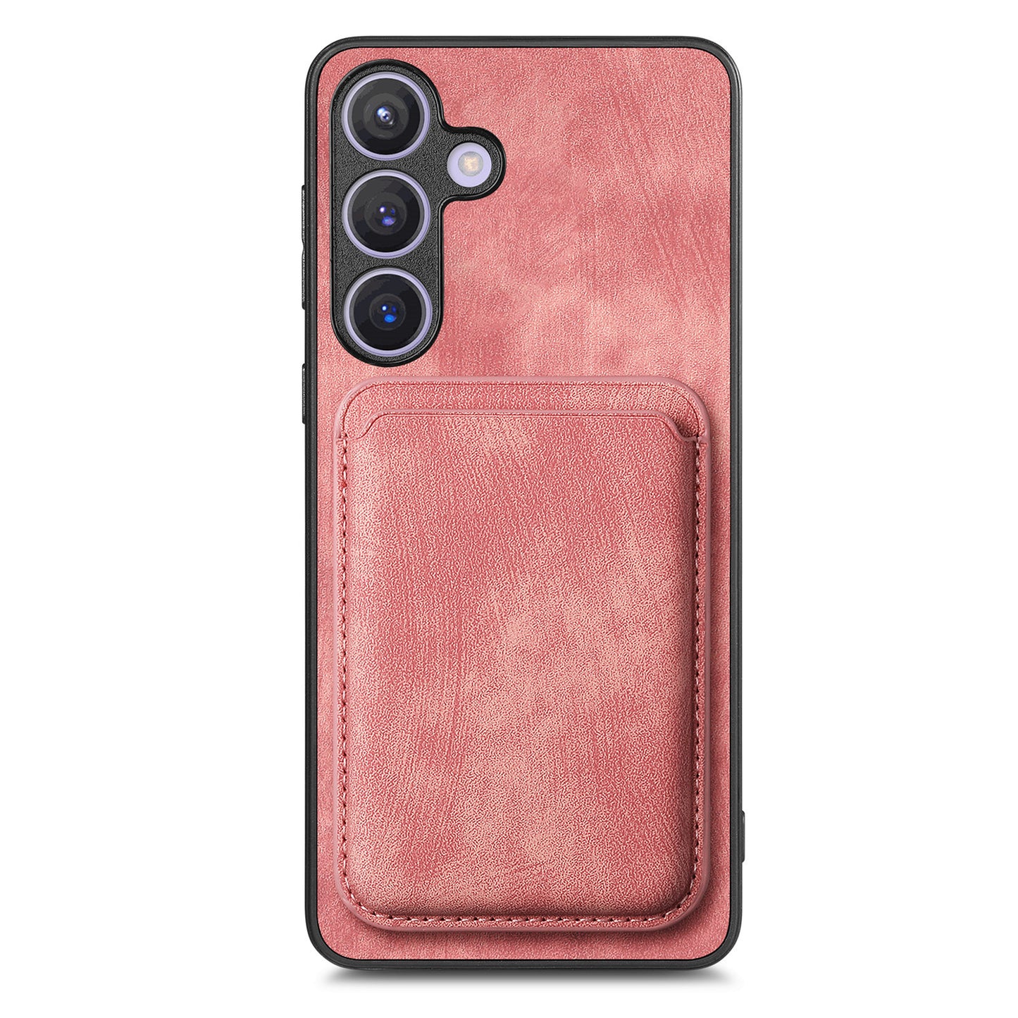 D12 For Samsung Galaxy S24+ Detachable Magnetic Card Case Fall Proof Phone Cover - Pink