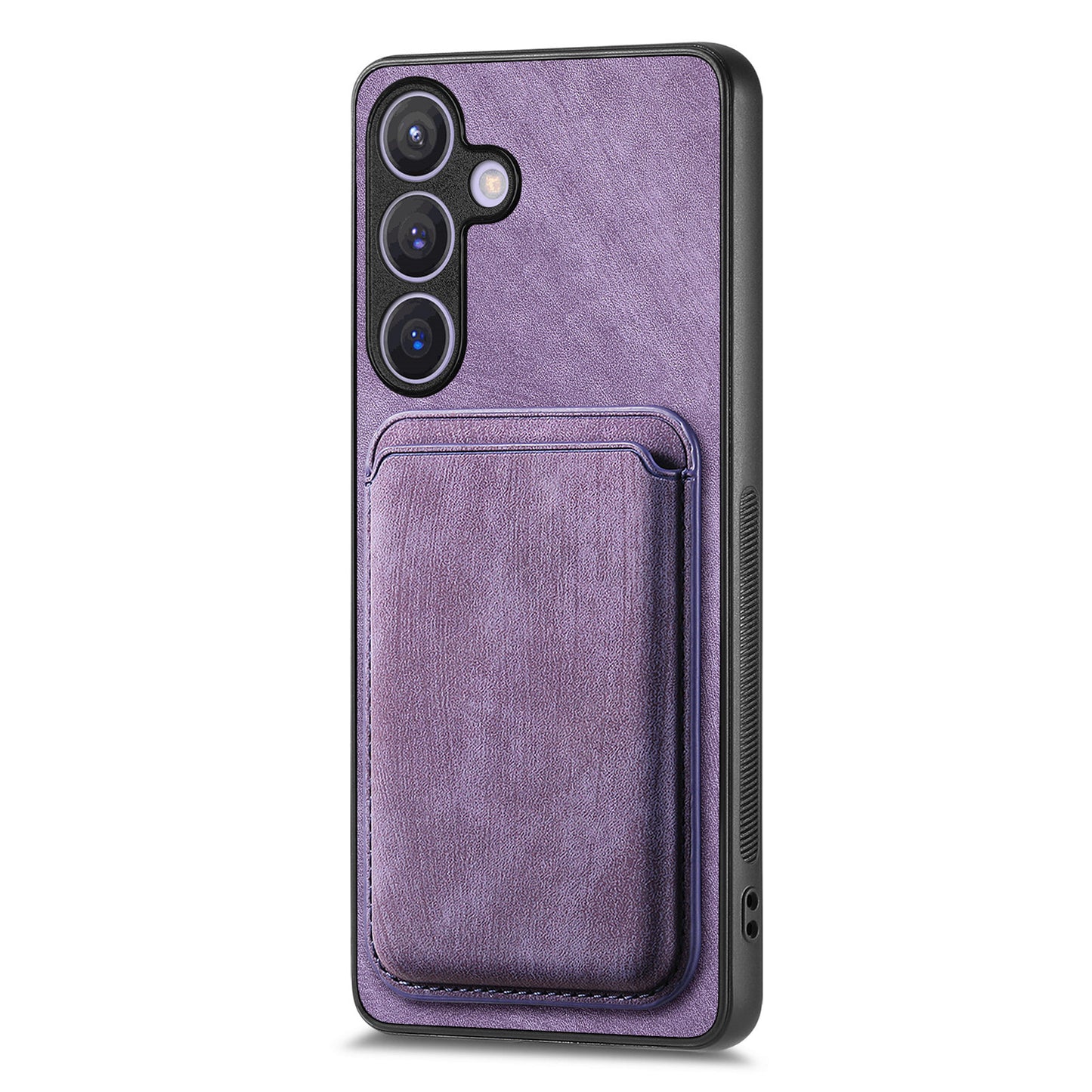 D12 For Samsung Galaxy S24+ Detachable Magnetic Card Case Fall Proof Phone Cover - Purple