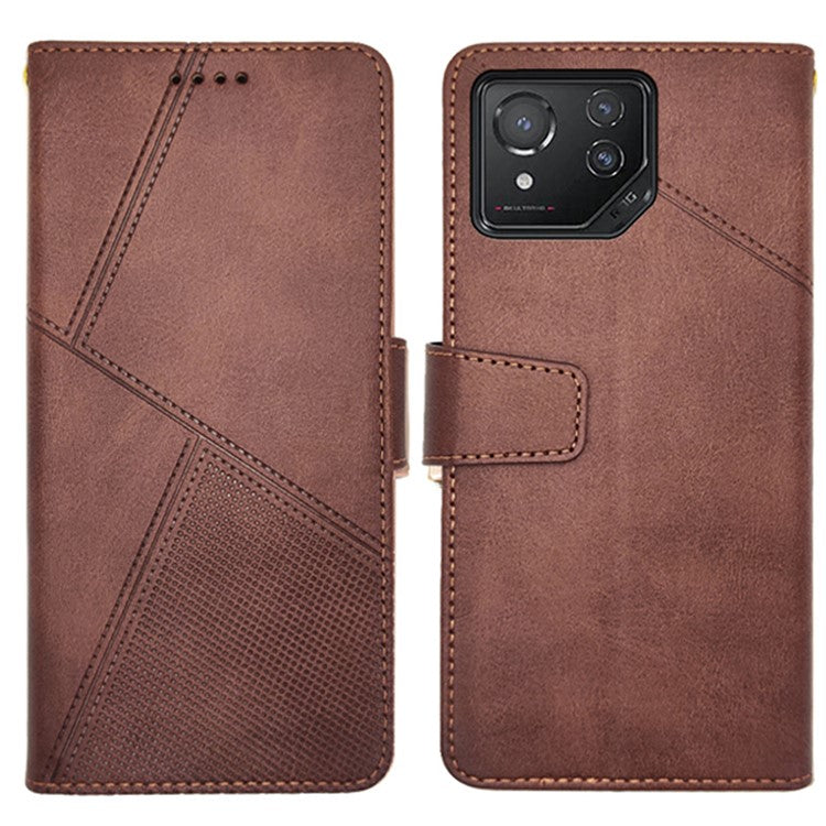 IDEWEI For Asus ROG Phone 8 5G / Phone 8 Pro 5G Leather Case Calf Texture Wallet Phone Cover - Brown