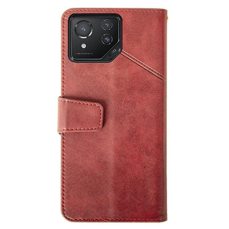 IDEWEI For Asus ROG Phone 8 5G / Phone 8 Pro 5G  Leather Case Calf Texture Wallet Phone Cover - Red