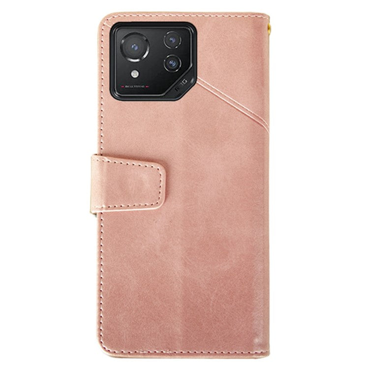 IDEWEI For Asus ROG Phone 8 5G / Phone 8 Pro 5G Leather Case Calf Texture Wallet Phone Cover - Pink