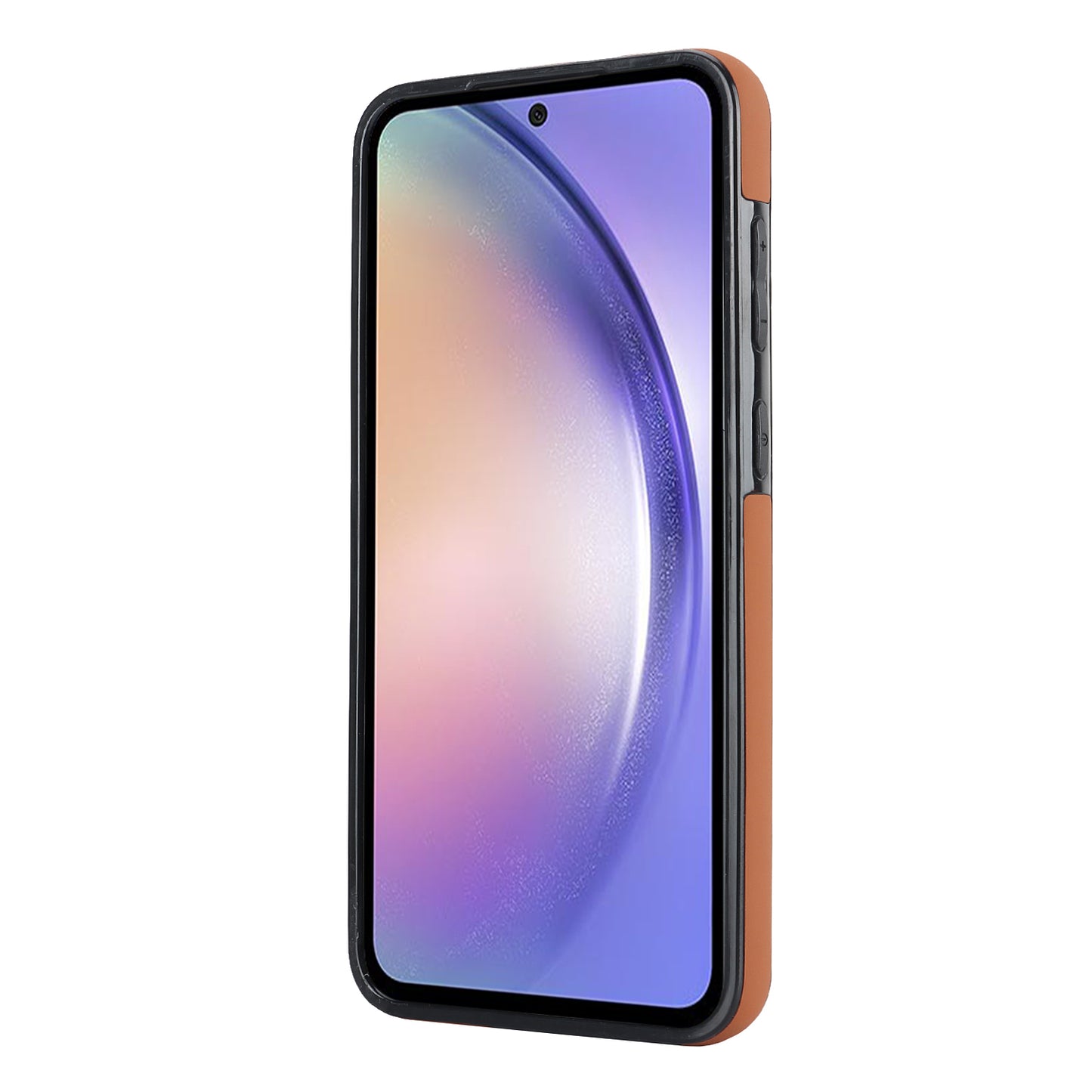 For Samsung Galaxy S24 Case Wave Pattern PU Leather+TPU Wristband Kickstand Phone Cover - Brown