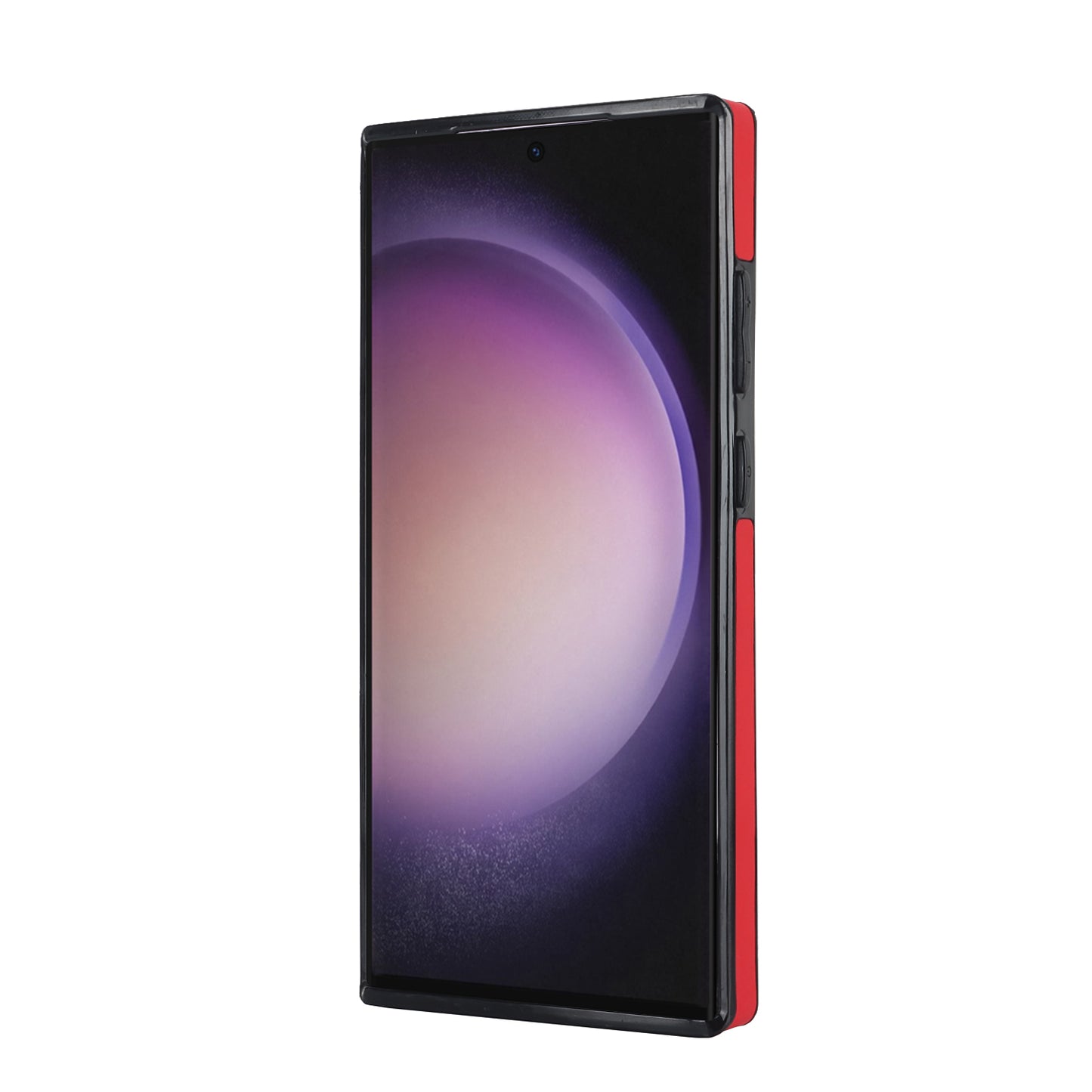 For Samsung Galaxy S24 Ultra Case Stylish Wave Pattern Leather+TPU Phone Cover with Kickstand - Red