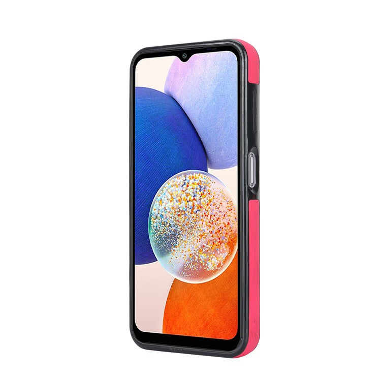 For Samsung Galaxy A14 5G / 4G Case PU Leather+TPU Wristband Kickstand Anti-fall Phone Cover - Rose