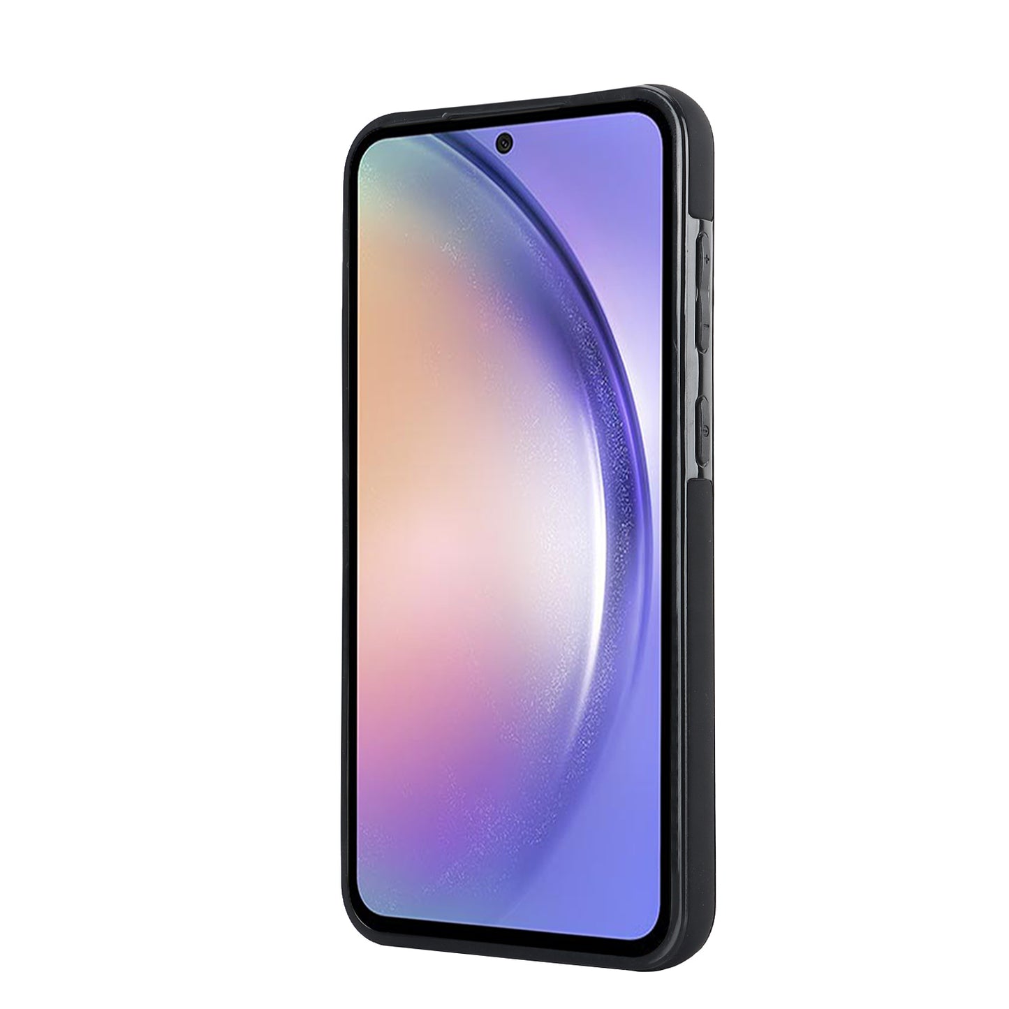For Samsung Galaxy S24+ Cell Phone Case PU Leather+TPU Cover with Wristband - Black