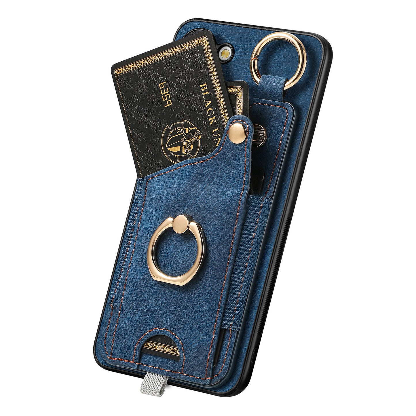 For Samsung Galaxy S24 Cell Phone Case Scratch-resistant Cover with Ring Kickstand - Blue