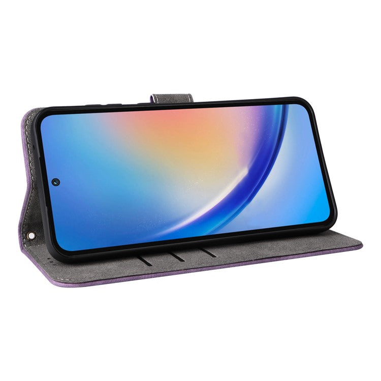 For Samsung Galaxy A35 5G Leather Wallet Case RFID Blocking Phone Cover - Purple
