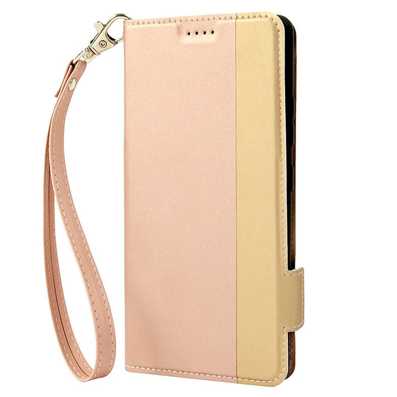 For Samsung Galaxy S24+ Flip Stand Phone Cover Shockproof Card Slot PU Leather Phone Case - Rose Gold