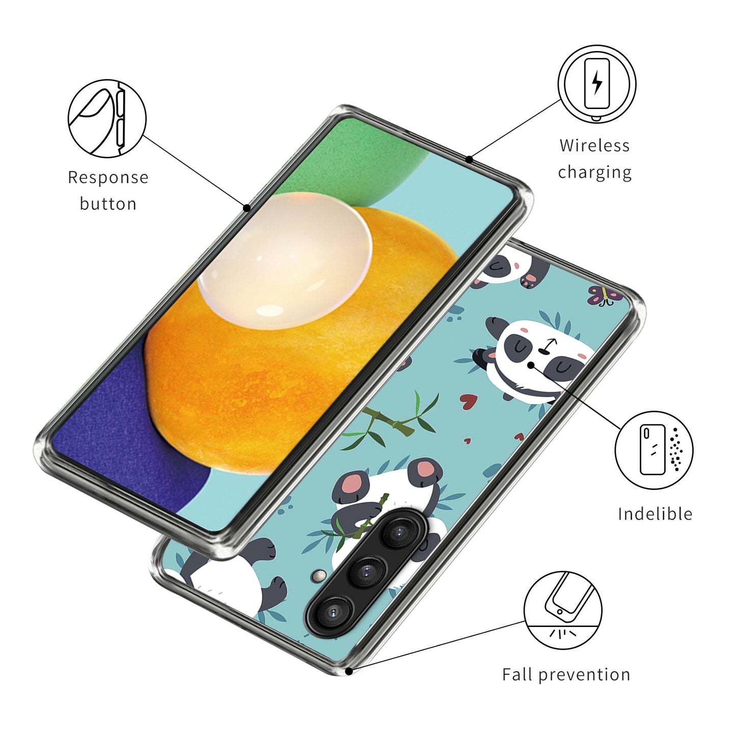 For Samsung Galaxy S24+ TPU Case Pattern Printed Anti-scratch Phone Cover - Cute Pandas