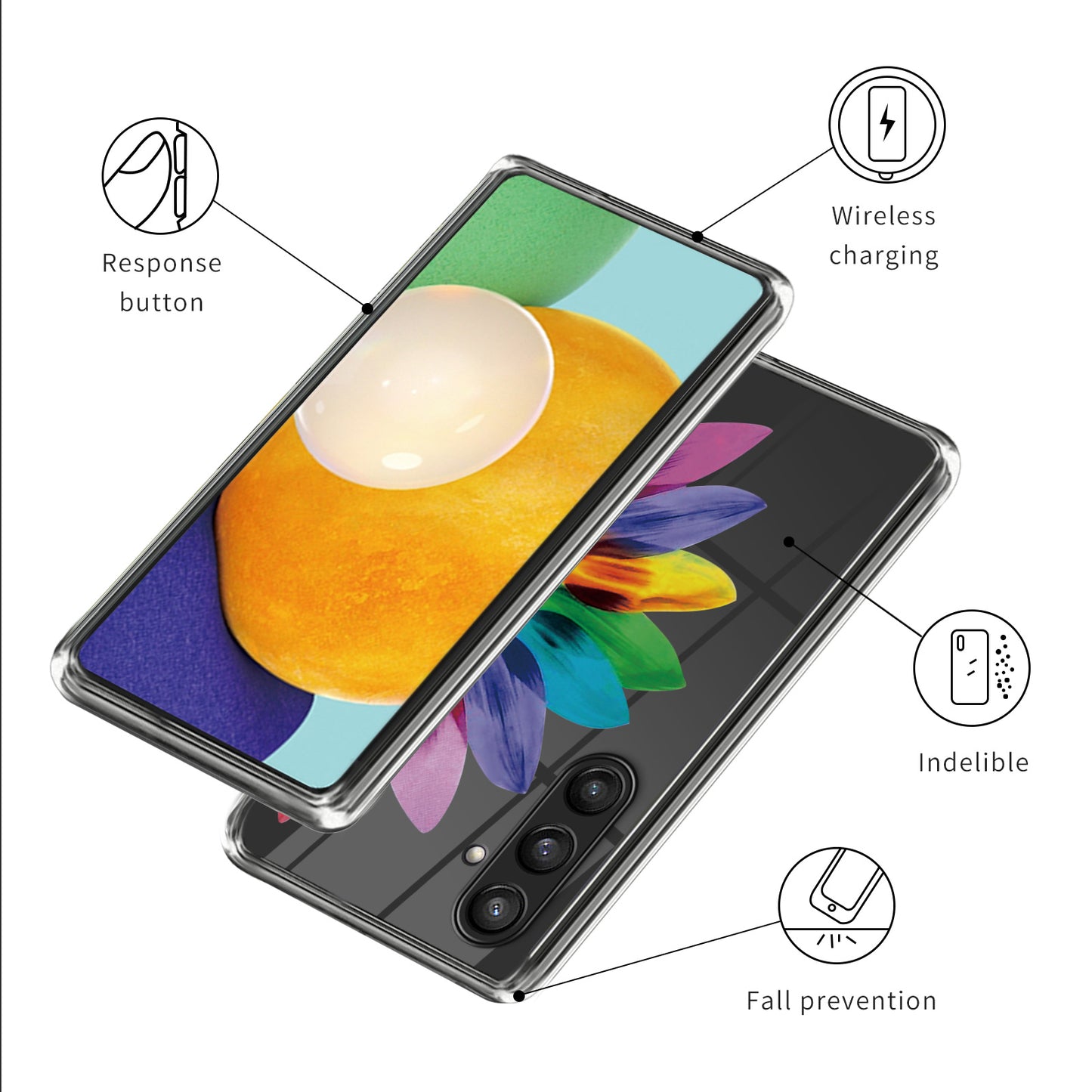 For Samsung Galaxy S24 TPU Phone Case Protective Phone Cover Pattern Printing - Colorful Flower
