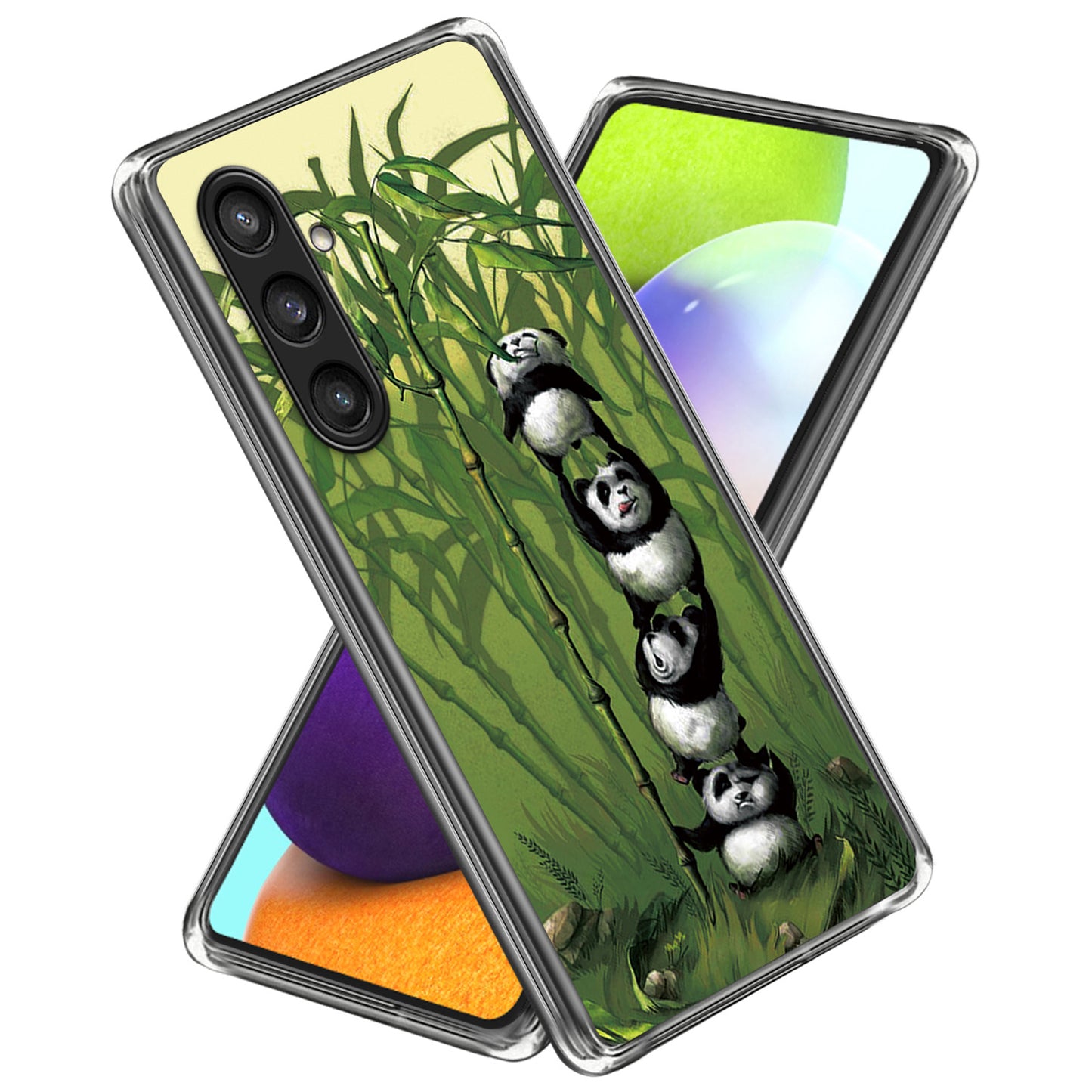 For Samsung Galaxy S24 TPU Phone Case Protective Phone Cover Pattern Printing - Stacking Pandas