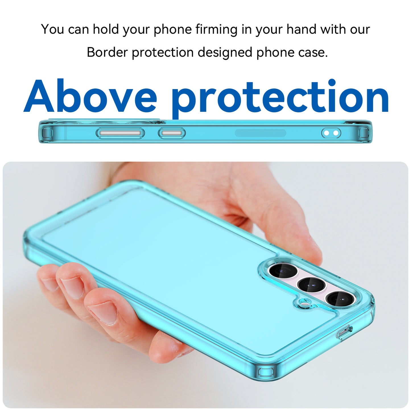 For Samsung Galaxy S24+ Case Candy Series Anti-collision TPU Cell Phone Cover - Transparent Blue