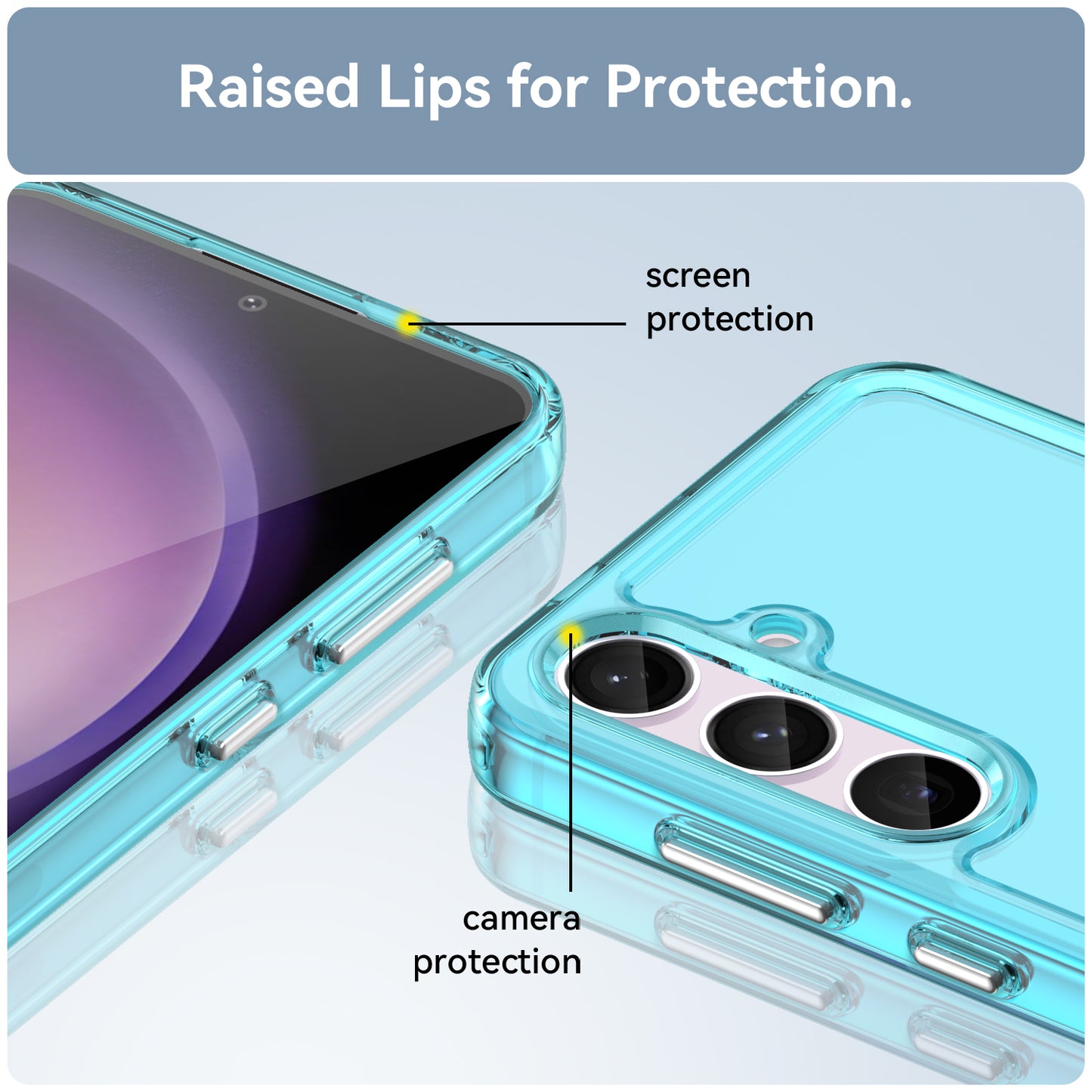 For Samsung Galaxy S24+ Case Candy Series Anti-collision TPU Cell Phone Cover - Transparent Blue